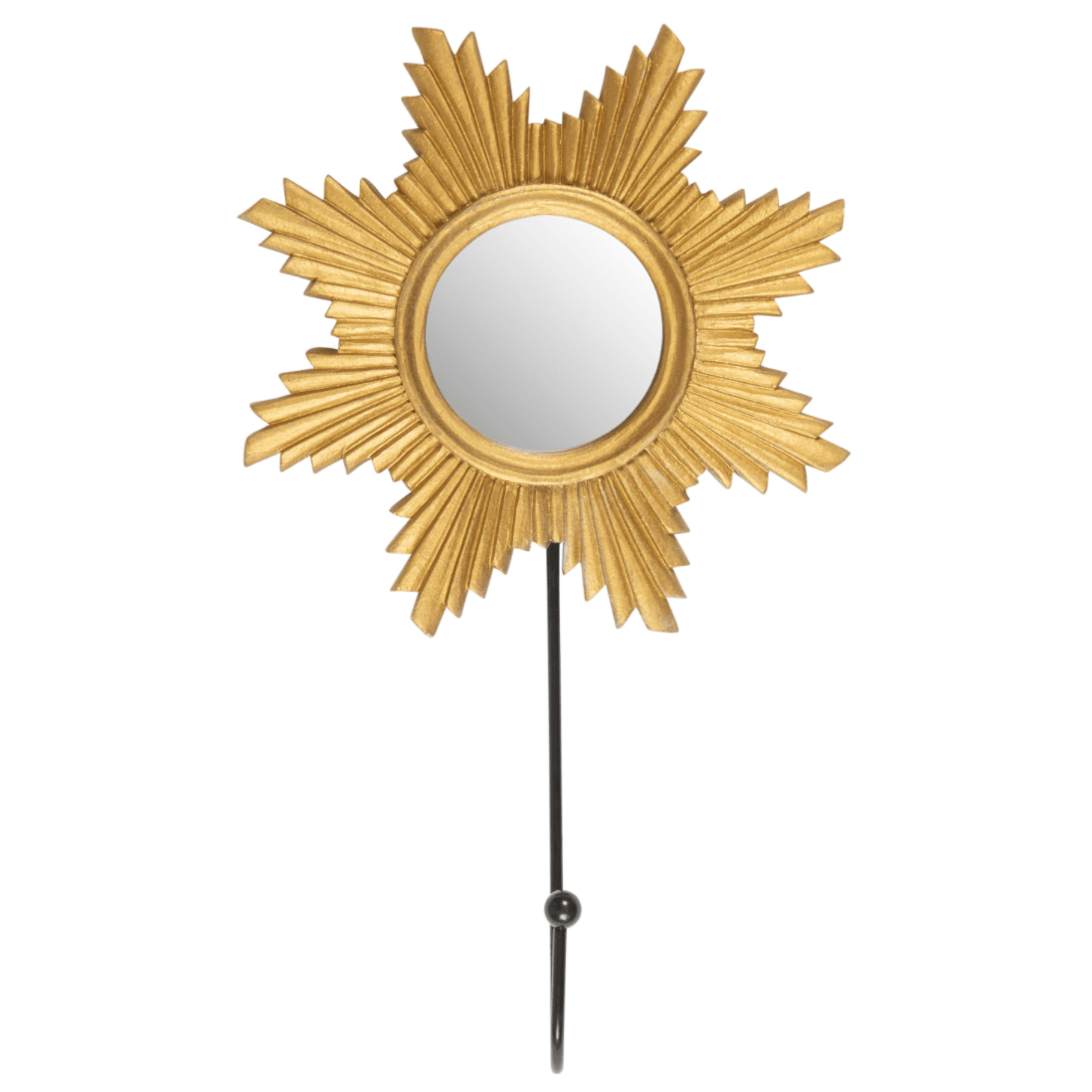 Gold Sun Mirror With Hook - 21cm 8718658351345 only5pounds-com