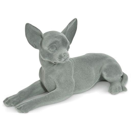 Chihuahua Figurine - Grey Velvet - Lying-5010792476513-Bargainia.com