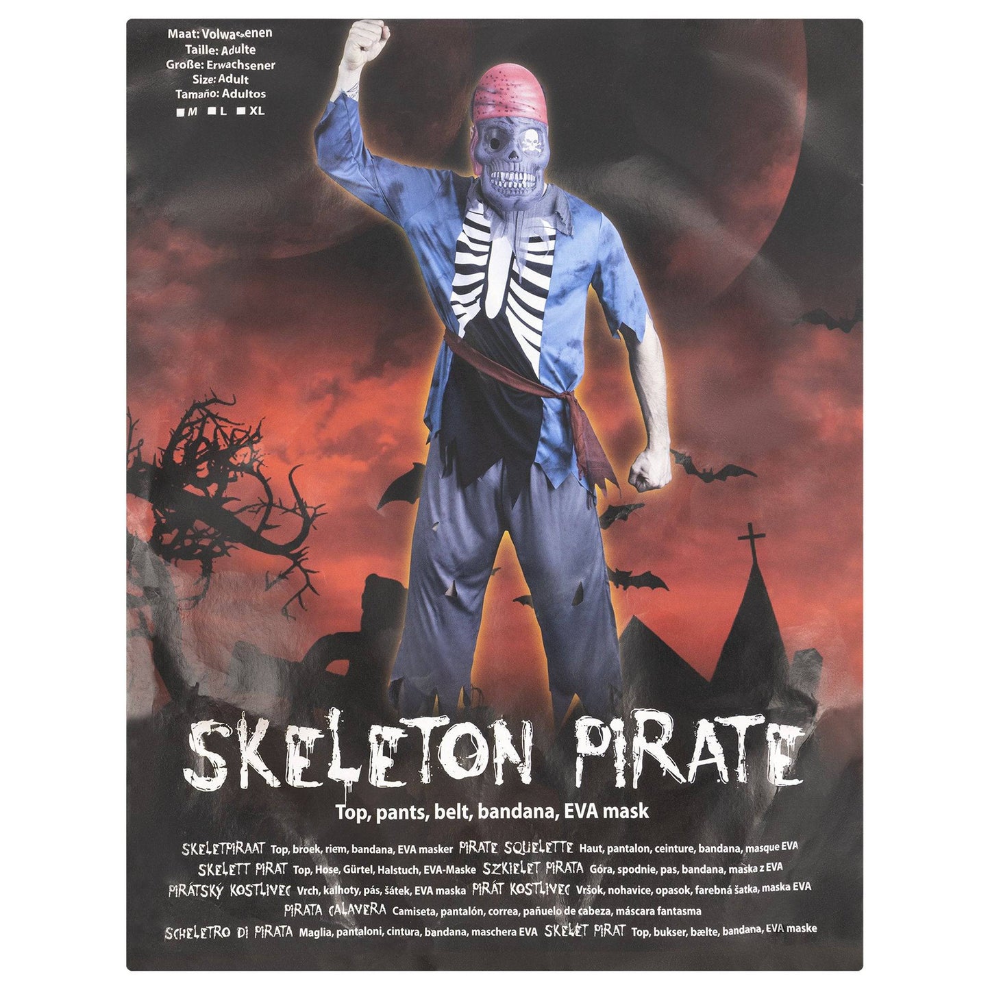 Halloween Costume - Men's - Skeleton Pirate - XL 8718964023516 only5pounds-com