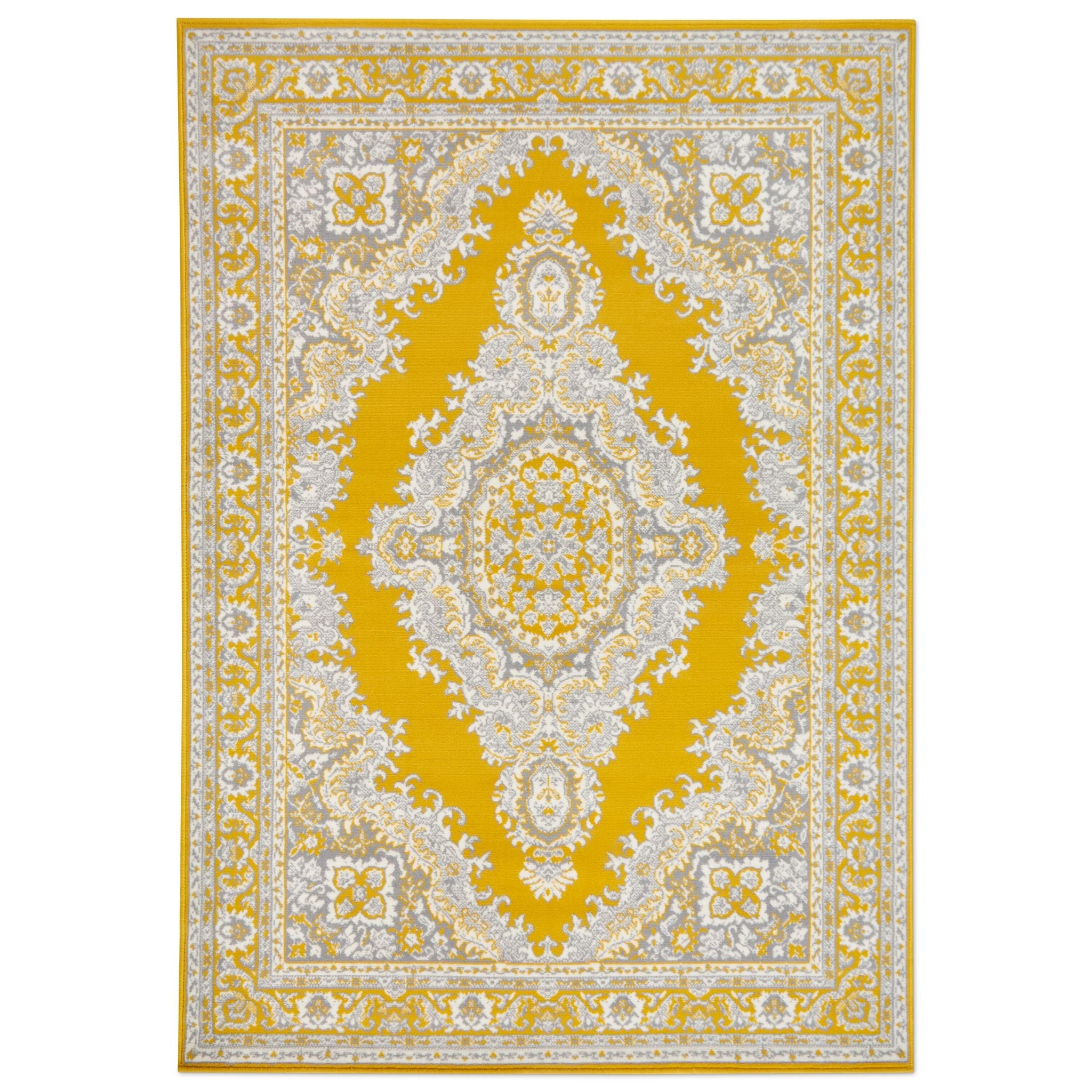 Gold Medallion Traditional Rug - Texas-Bargainia.com