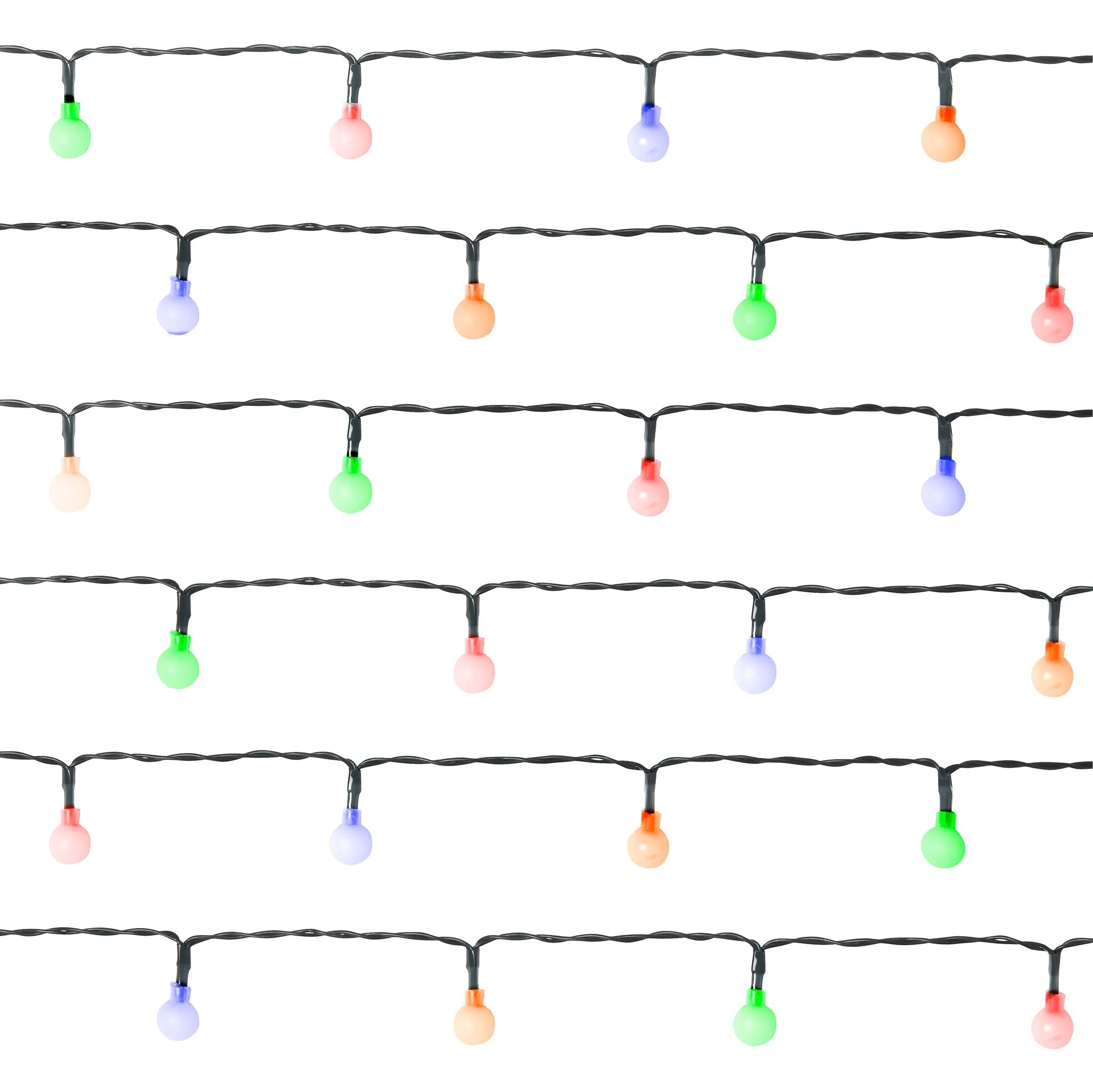 Battery Operated String Lights - 100 LED Berry Bulbs - Multi-Colour-5056150236702-Bargainia.com