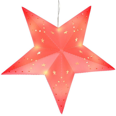 Light-Up Hanging Paper Star - Red - 30cm 5420046524325 only5pounds-com