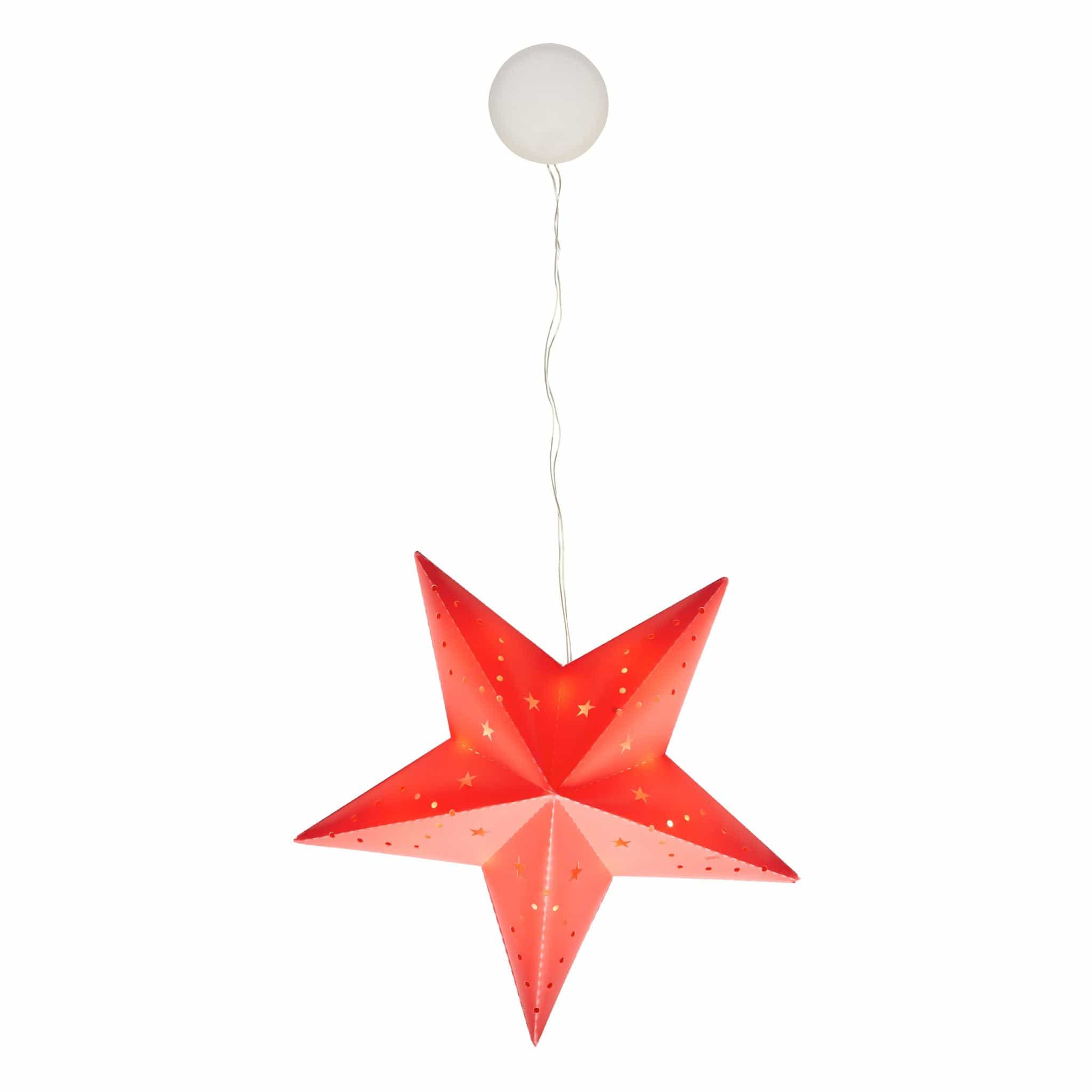 Light-Up Hanging Paper Star - Red - 30cm 5420046524325 only5pounds-com