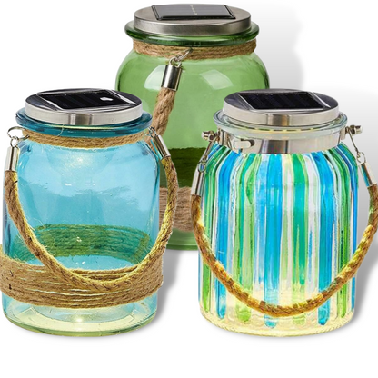 Solar Lantern - 16cm - Assorted Colours-4061462569197-Bargainia.com