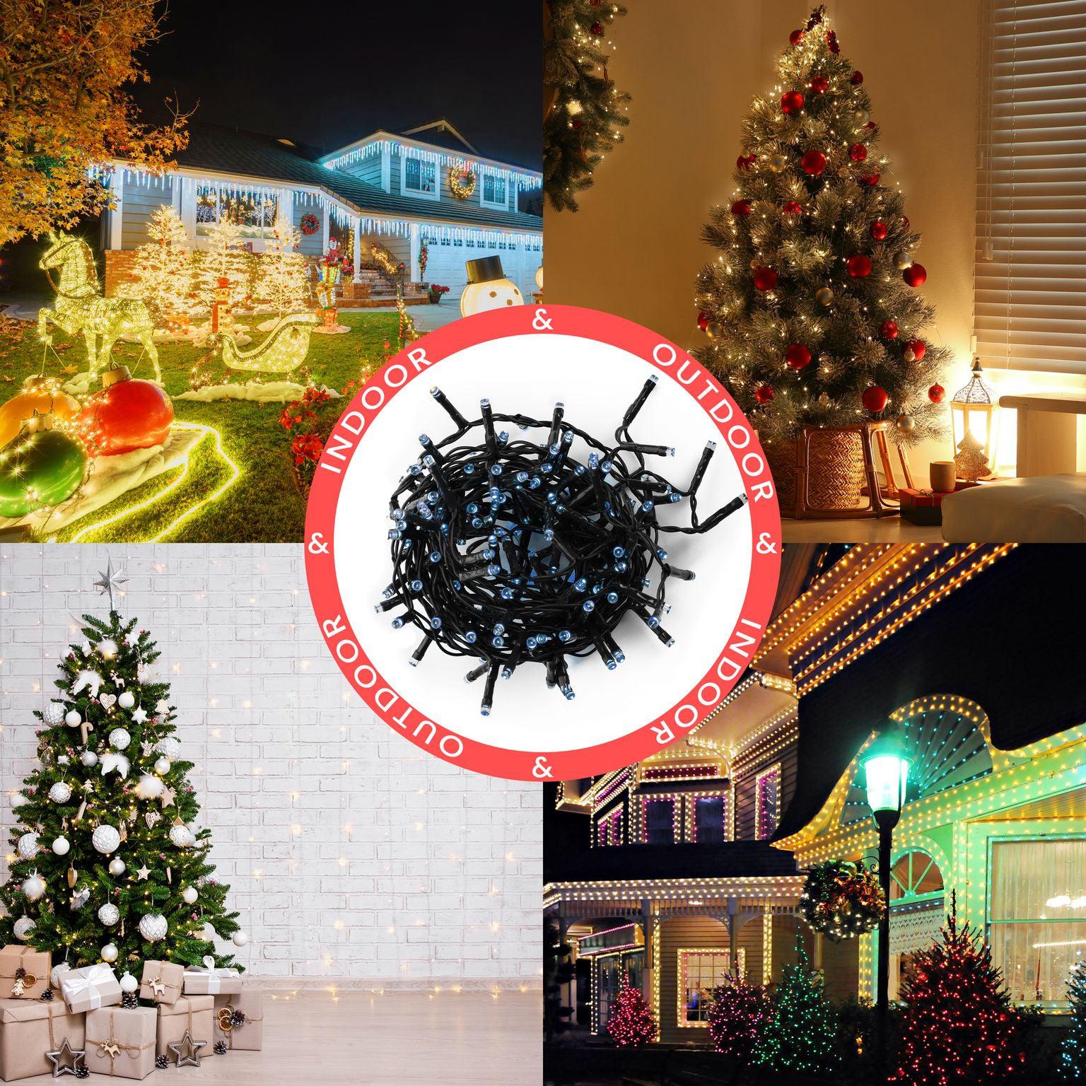 Battery Operated String Lights - 200 LED Bulbs - Cool White-5056150236467-Bargainia.com