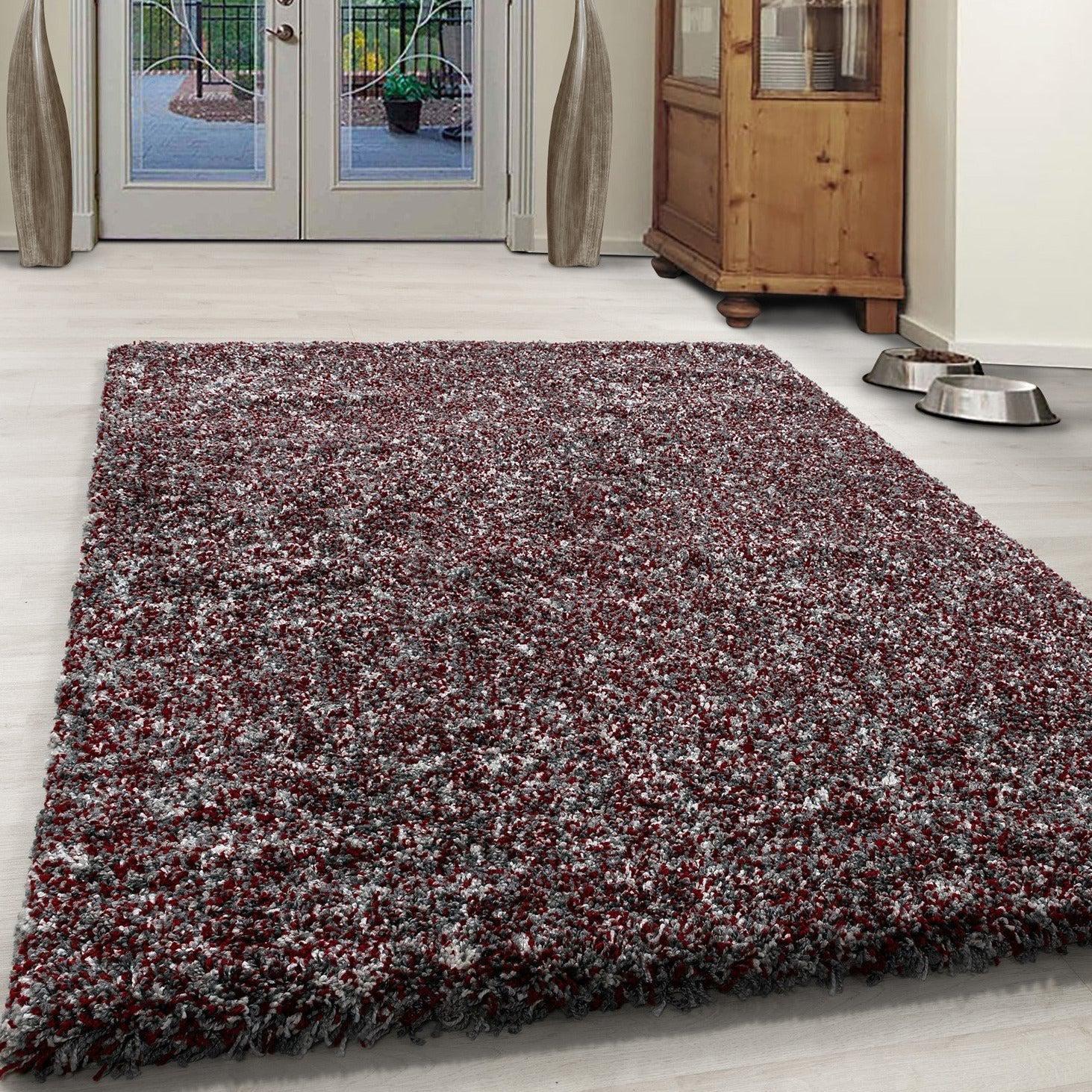 Grey/Red Mixed Shaggy Rug | Enjoy | bargainia.com-Bargainia.com