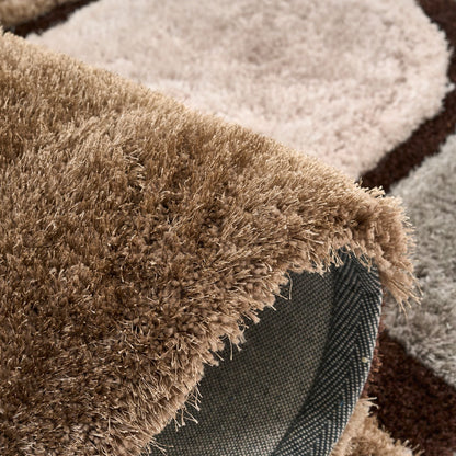 Brown and Grey 3D Pebbles Shaggy Rug - Hawaii-Bargainia.com