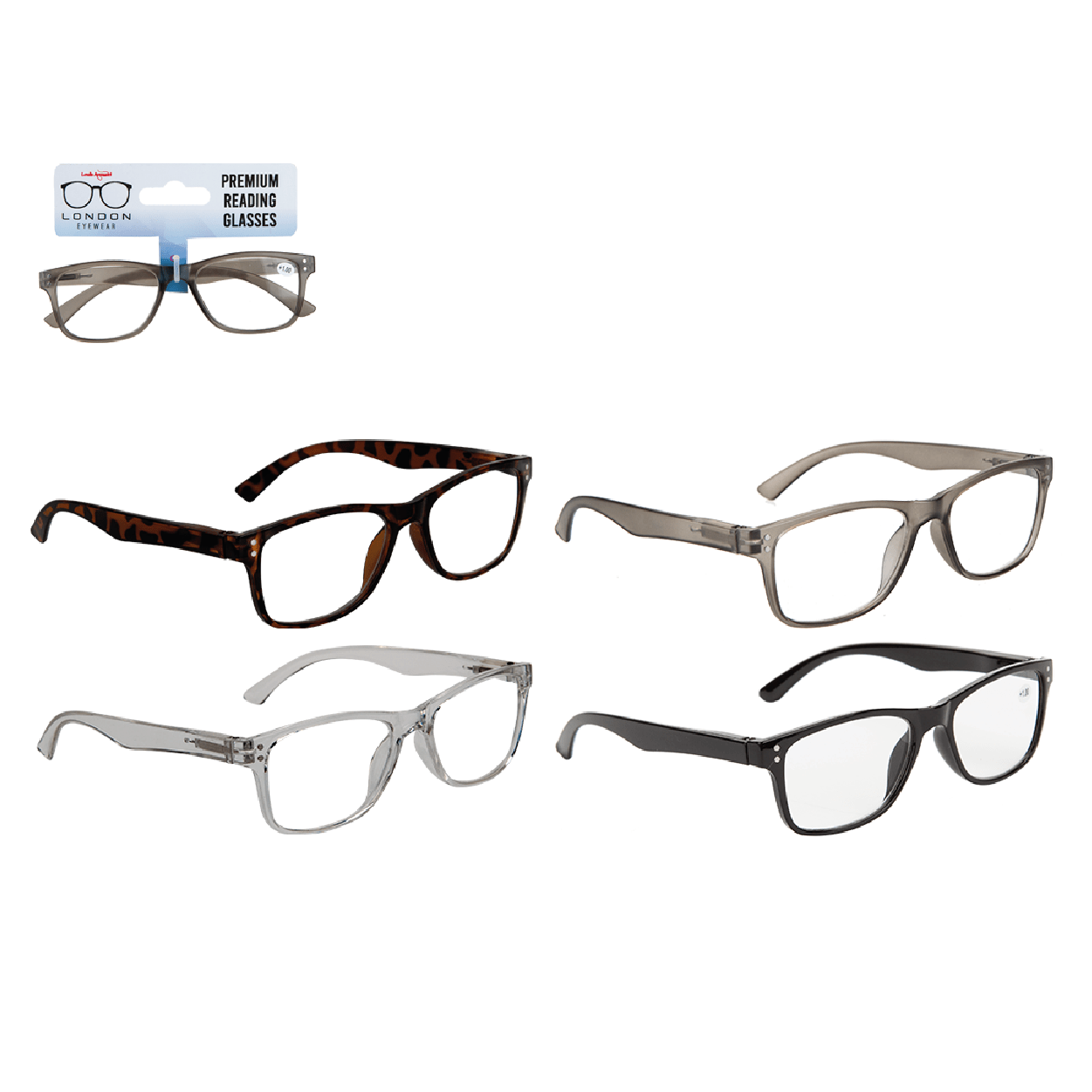 Rectangle Reading Glasses - 5 Strengths-Bargainia.com