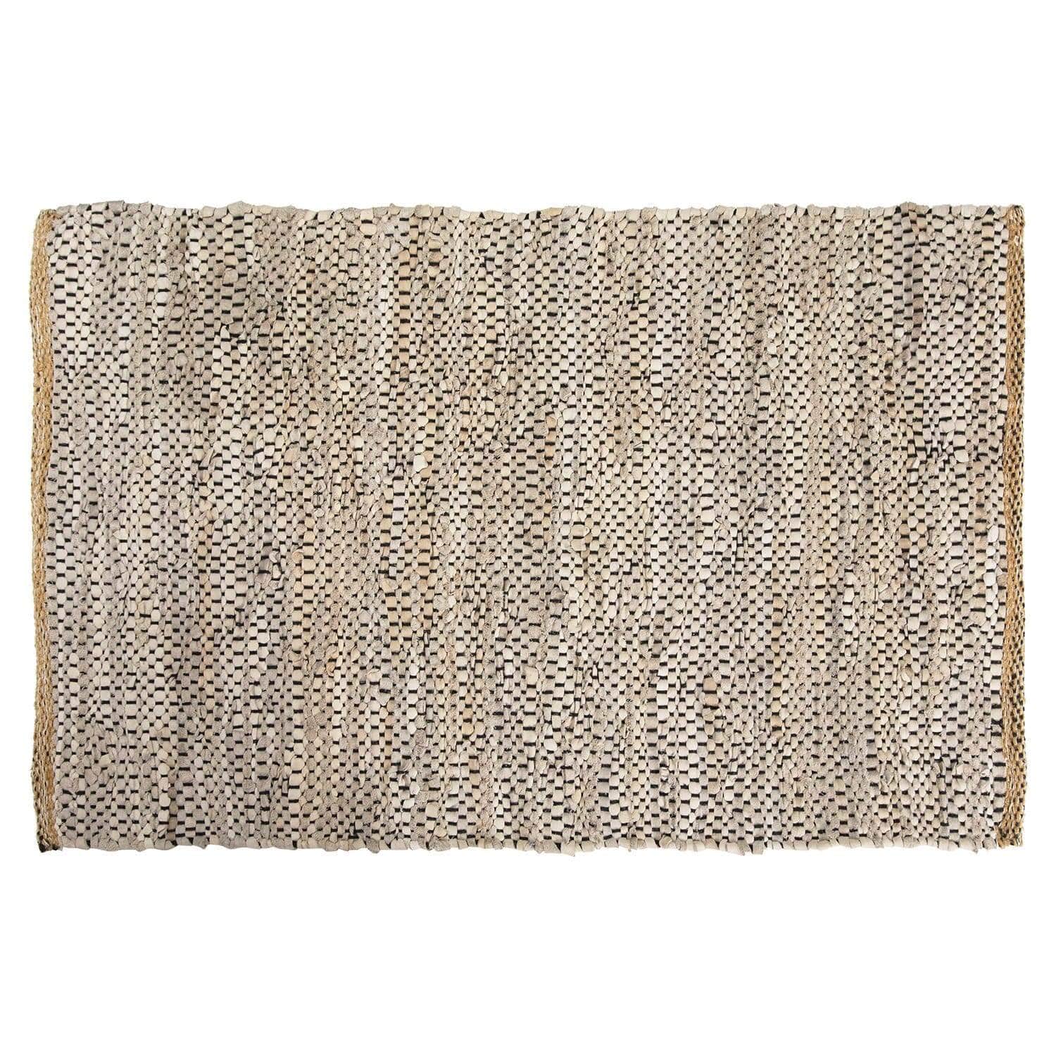 Recycled Leather Carpet - Sand or Grey - 60 x 90cm-Bargainia.com