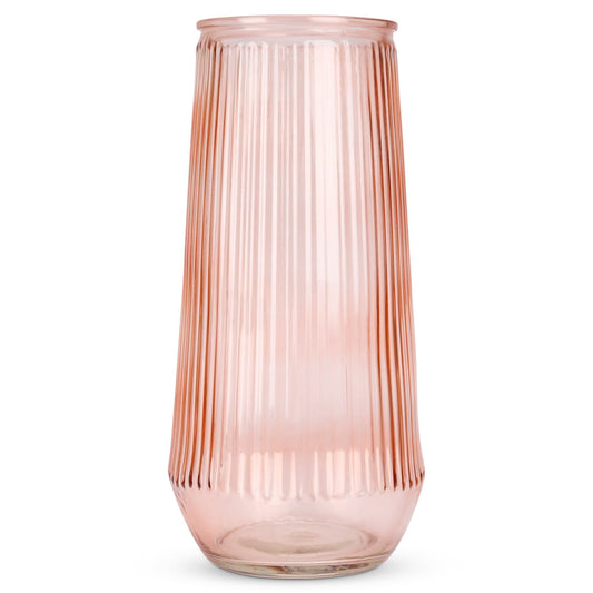 Red Glass Ribbed Vase - 30cm 4036812411600 bargainia-com