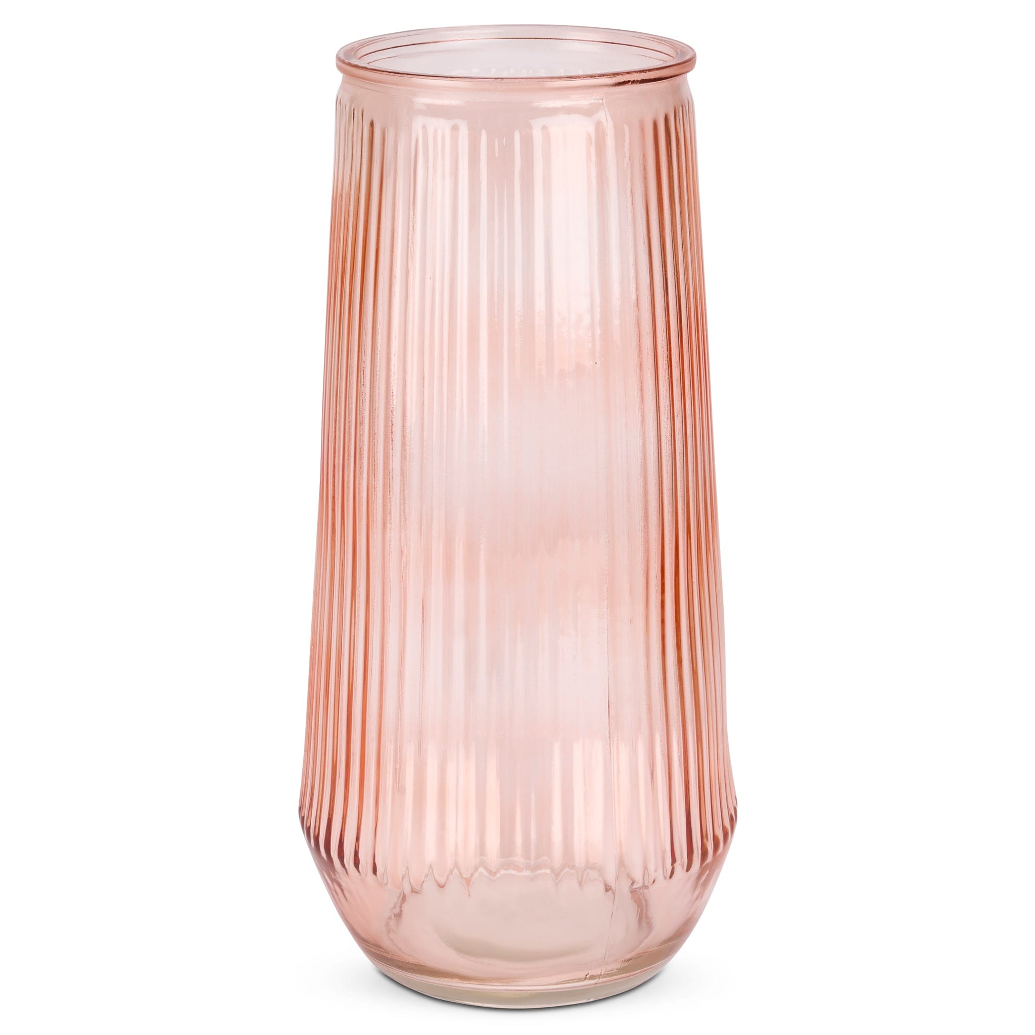 Red Glass Ribbed Vase - 30cm 4036812411600 bargainia-com