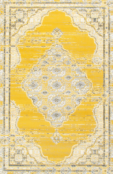 Mustard Contemporary Faded Oriental Kashan Rug - Texas - Bargainia.com