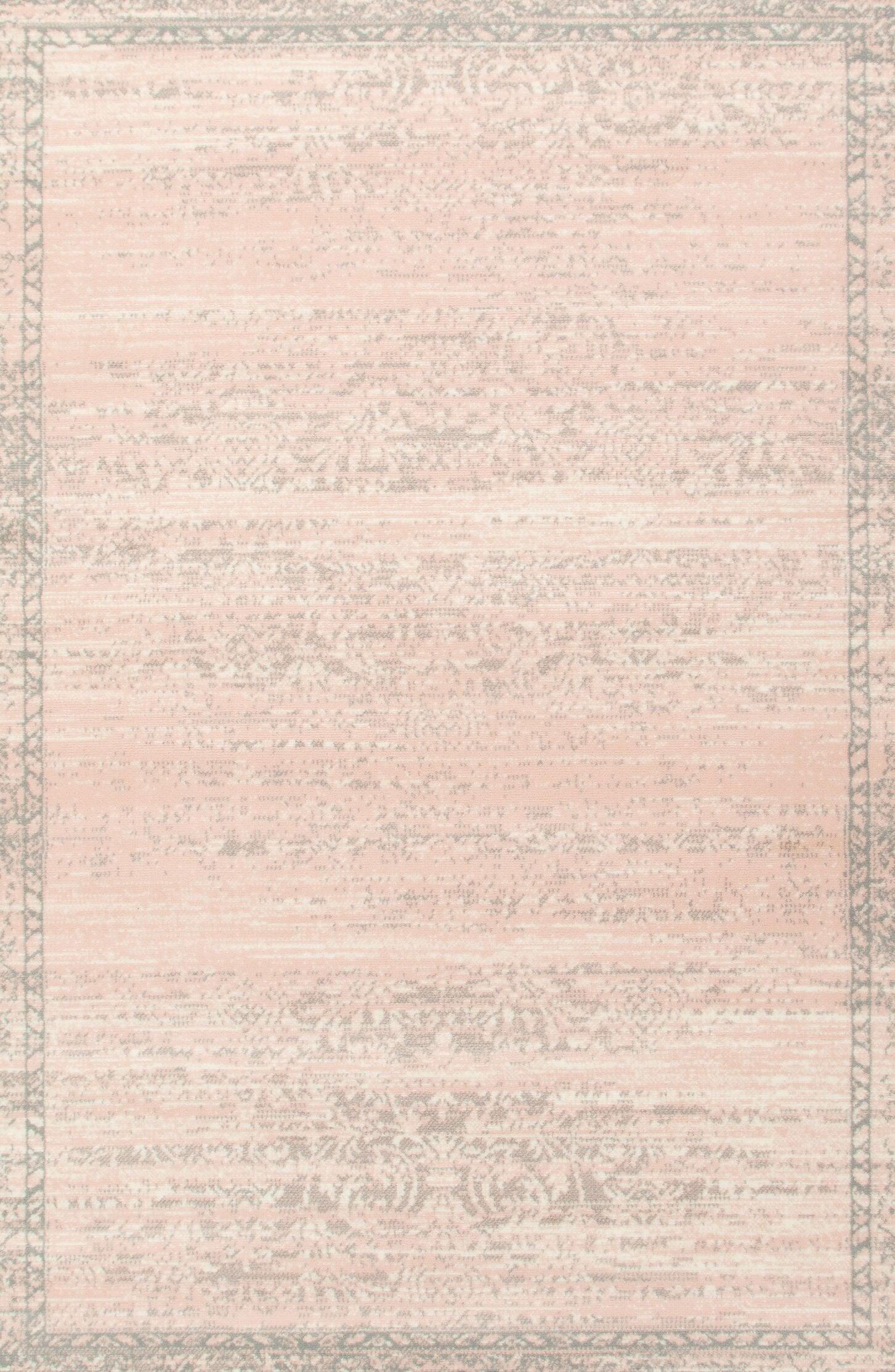 Pink Contemporary Faded Oriental Motifs Rug - Texas - Bargainia.com