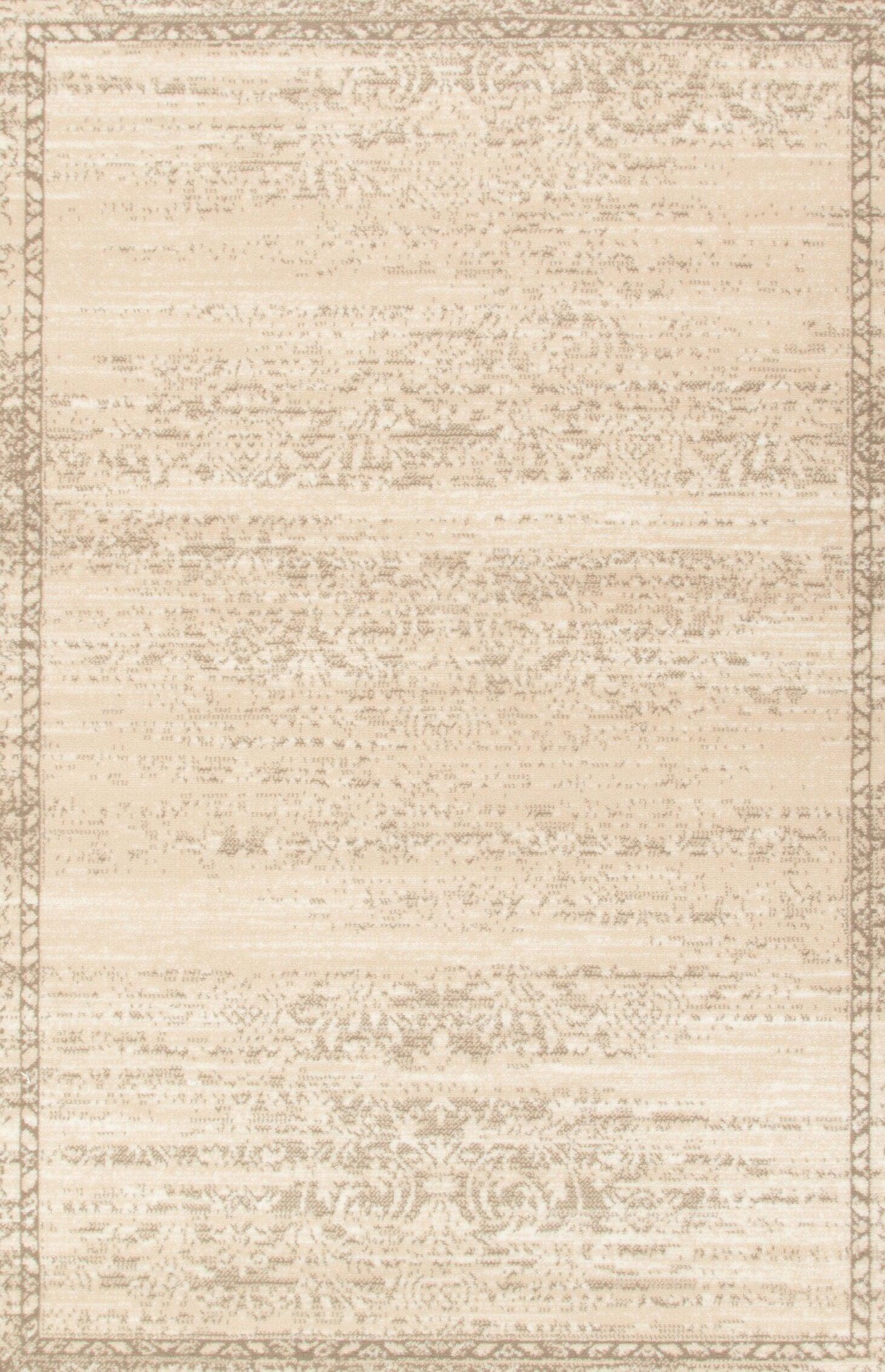 Cream Contemporary Faded Oriental Motifs Rug - Texas - Bargainia.com