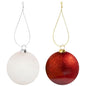 Set of 4 Baubles - 10cm - Red & White 5050570000000 only5pounds-com