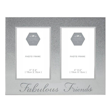 Silver  Glitter "Fabulous Friend" Twin Photo Frame - 6X4" 5010792445618 only5pounds-com