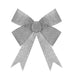 Silver Glitter Tinsel Bow - 37 x 49 x 13cm 5050565313423