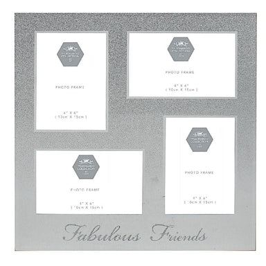 Silver Quad Photo Frame - 4 X 6" - Fabulous Friends 5010792445731 only5pounds-com