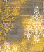 Mustard Contemporary Faded Traditional Motifs Design Rug - Texas - Bargainia.com