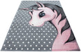 Pink and Grey Unicorn Rug | Kids Bedroom Rug | bargainia.com-Bargainia.com