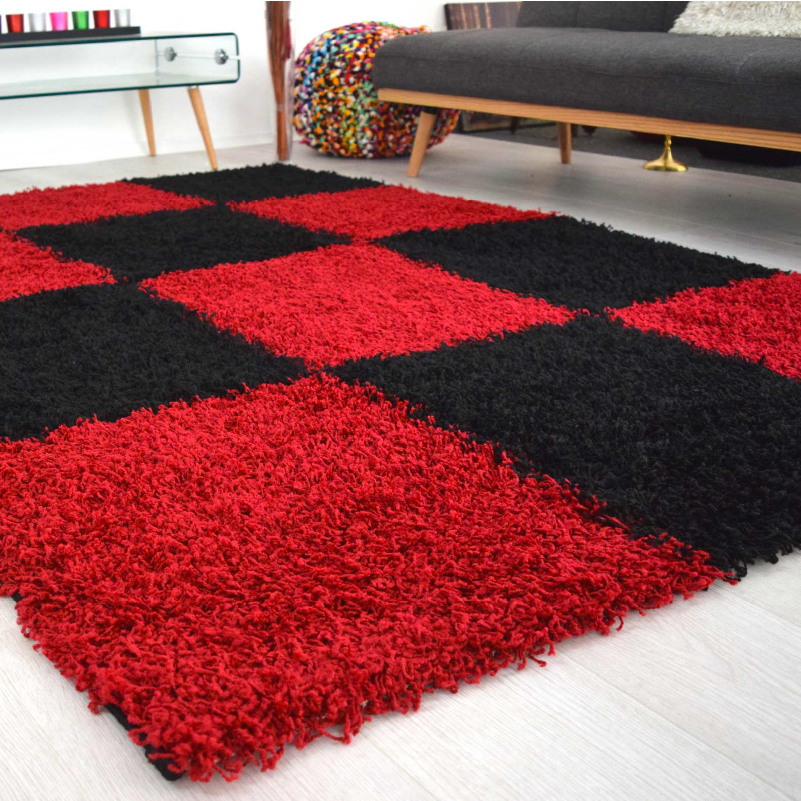 Checked Shaggy Rug | Rug Masters | Free UK Delivery