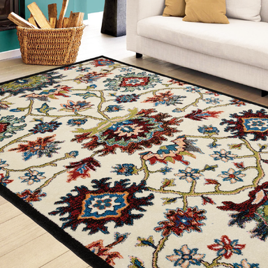 Cream Floral Rug | Rug Masters | Free UK Delivery