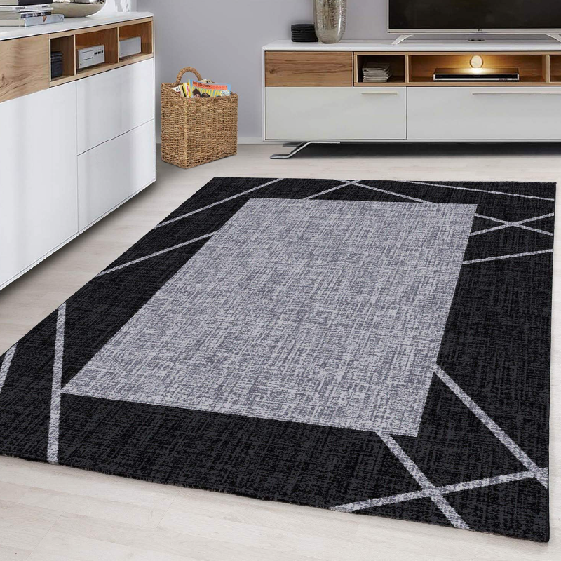 Black Abstract Rug | Rug Masters | Free UK Delivery