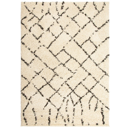 Cream Rustic Diamond Boho Rug - Michigan