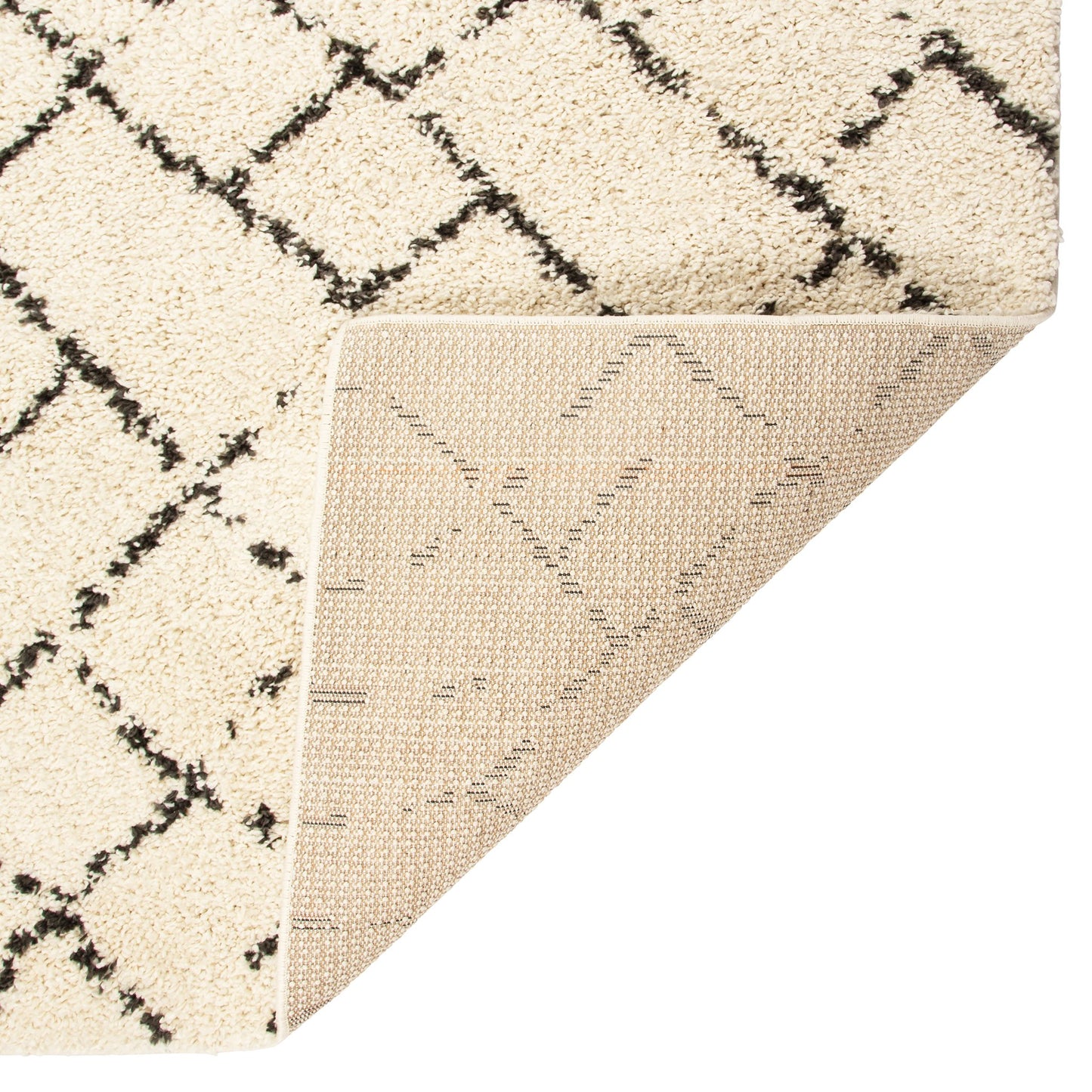 Cream Rustic Diamond Boho Rug - Michigan