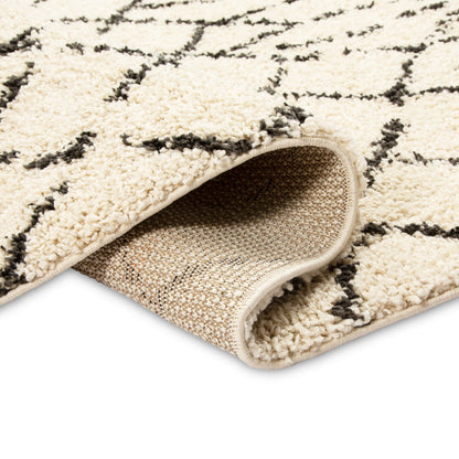 Cream Rustic Diamond Boho Rug - Michigan