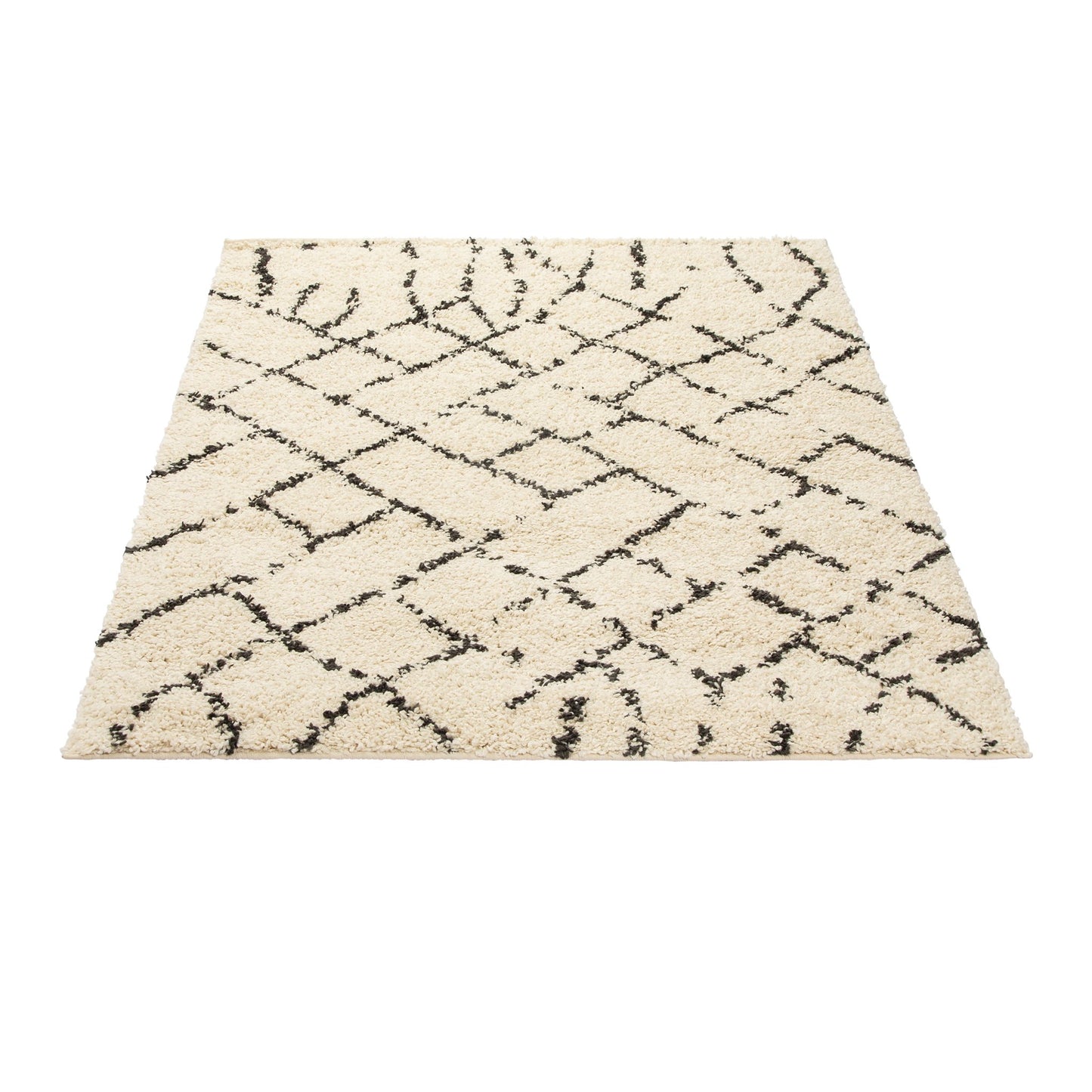 Cream Rustic Diamond Boho Rug - Michigan