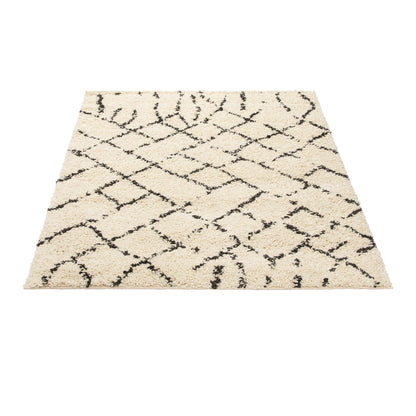 Cream Rustic Diamond Boho Rug - Michigan