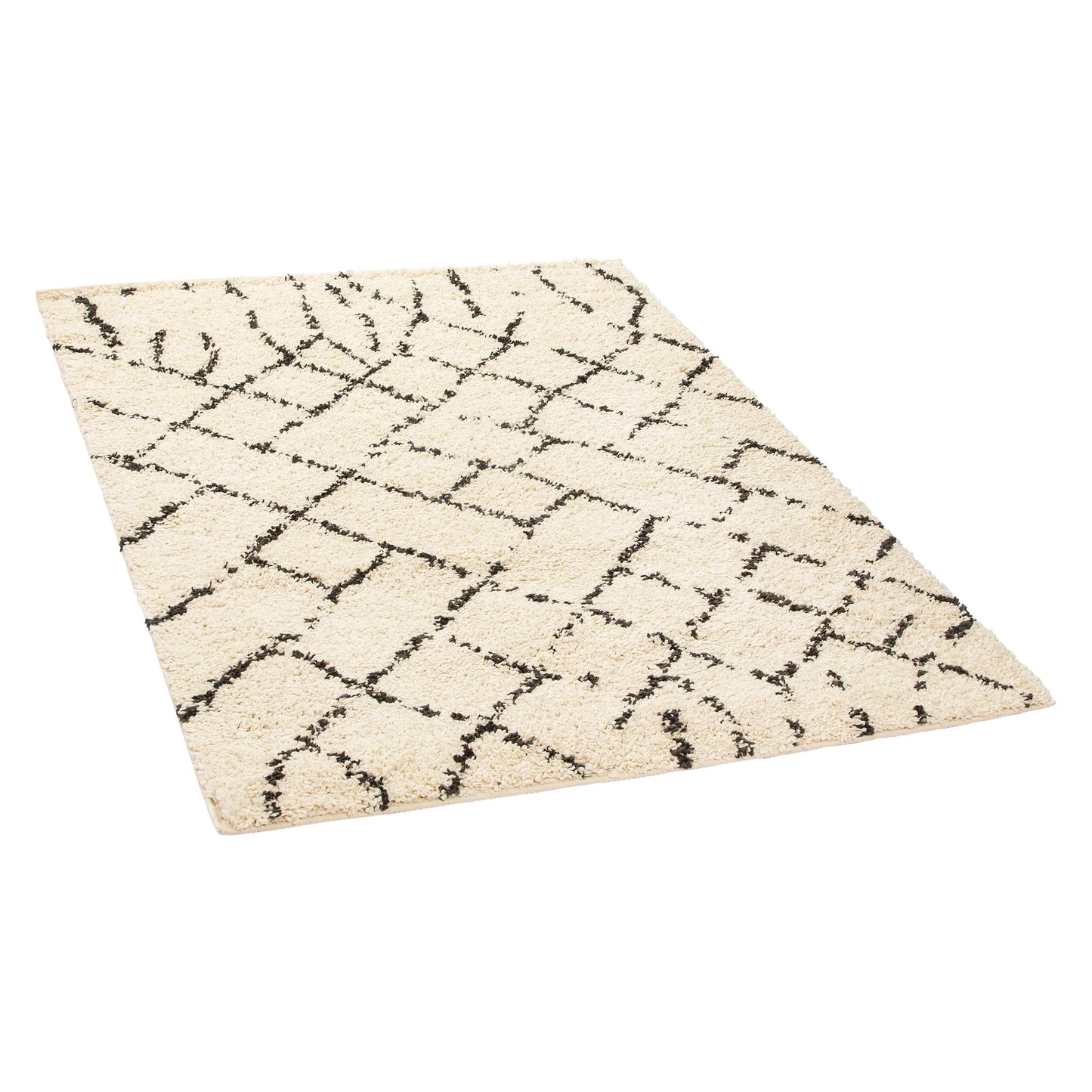 Cream Rustic Diamond Boho Rug - Michigan