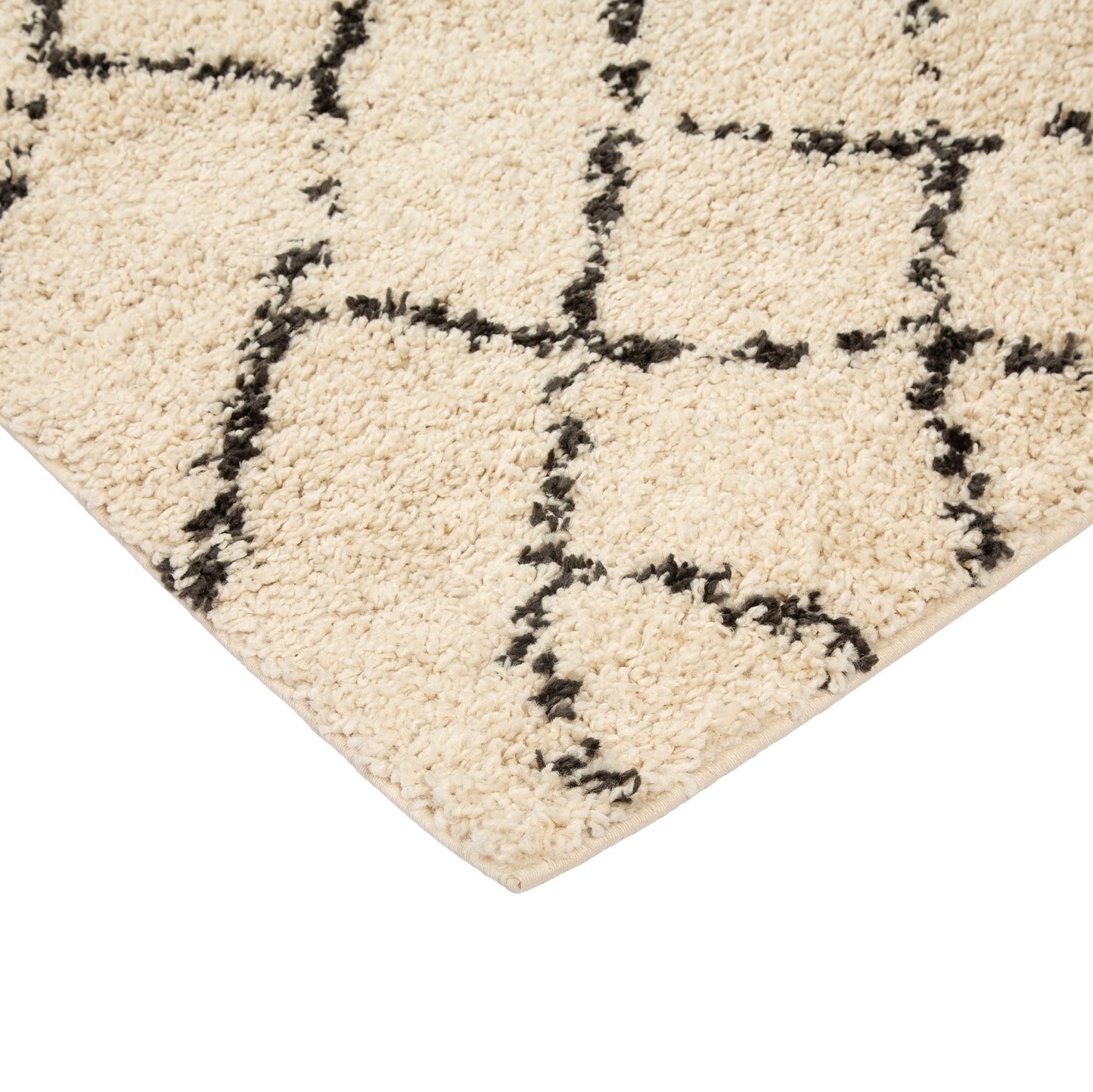 Cream Rustic Diamond Boho Rug - Michigan