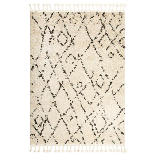 Cream Abstract Diamond Boho Rug - Michigan