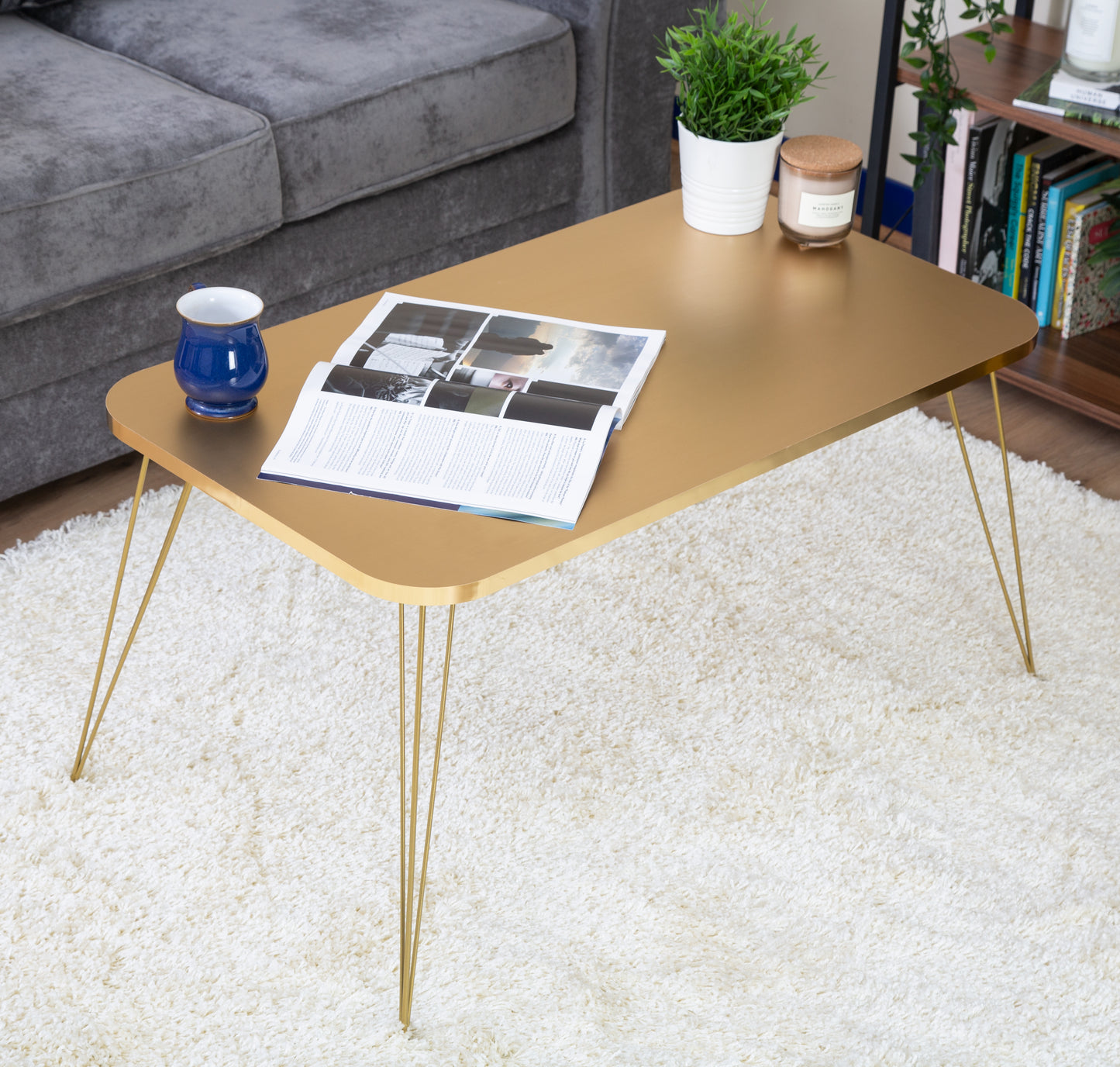 Tigris Rectangle Coffee Table - Gold