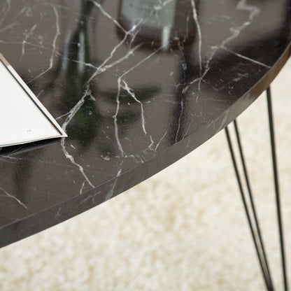 Terek Oval Coffee Table - Black Marble