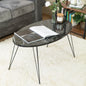 Terek Oval Coffee Table - Black Marble