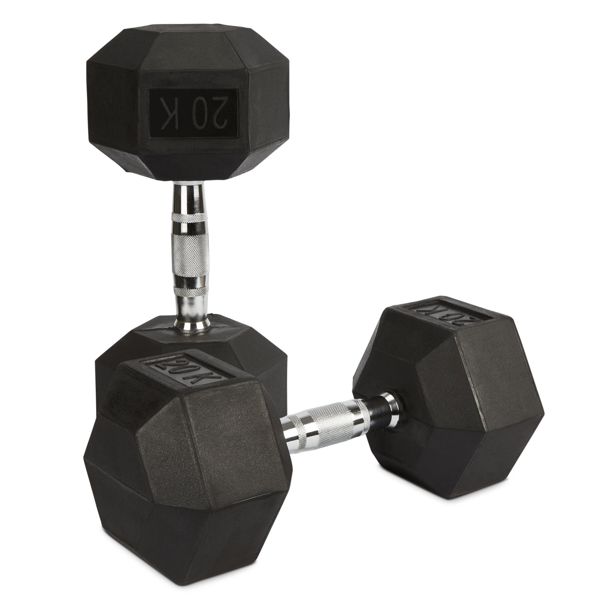 Rubber Hex Dumbbells - 2 x 20kg Bravich LTD.