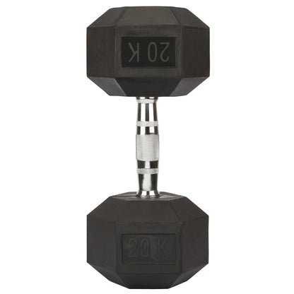 Rubber Hex Dumbbells - 2 x 20kg Bravich LTD.